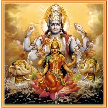 Lord Vishnu and Goddess Lakshmi frame